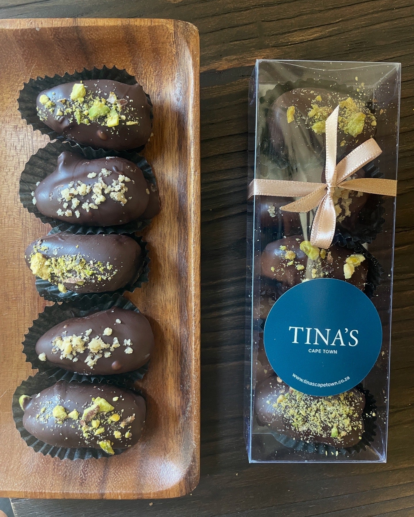 Pistachio & Tahini Chocolate dipped dates